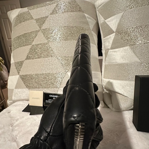 AUTH CHANEL Matelasse Lamb Skin Wallet Coco Mark purse Black - Picture 6 of 17